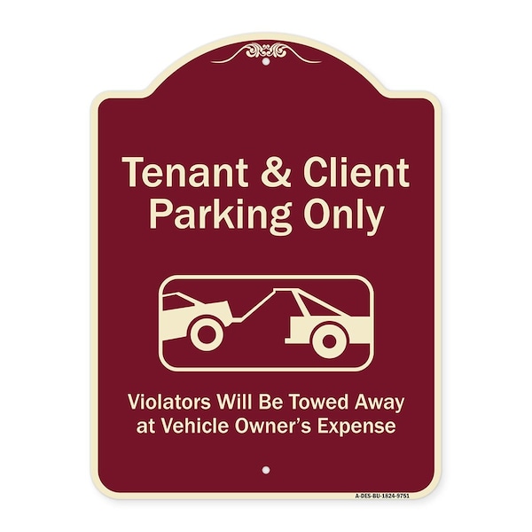 Designer Series-Tenant And Client Parking Violators Towed Away With Graph, 24" x 18", BU-1824-9751